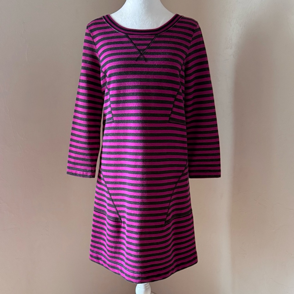 Marc by Marc Jacobs Purple and Black Striped Sweatshirt Dress Size M